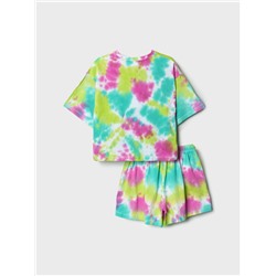 Комплект трикотажный для девочек: фуфайка (футболка), шорты