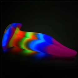 Фантазийный люминесцентный стимулятор-язык Unicorn Kiss Unicorn Tongue Glow-in-the-Dark Silicone Dildo - 21,3 см.