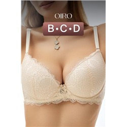 Бюстгальтер 20110311 кружевной со стразой (Бежевый)