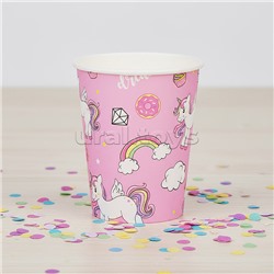 Набор посуды одноразовой "Сладость единорога" стаканы (10 шт.)
