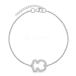 Серьги из серебра с фианитами родированные - Мишки 221-10-155-2р