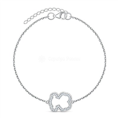 Серьги из серебра с фианитами родированные - Мишки 221-10-155-2р