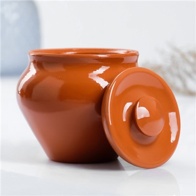 Горшочки для запекания Вятская керамика «Трио», набор 3 шт., ухват, 500 мл, терракота