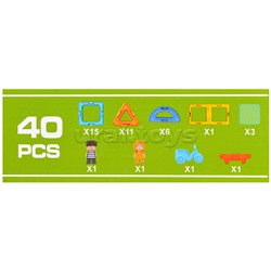 Конструктор магнитный "Геометрия" (40 дет.) в коробке