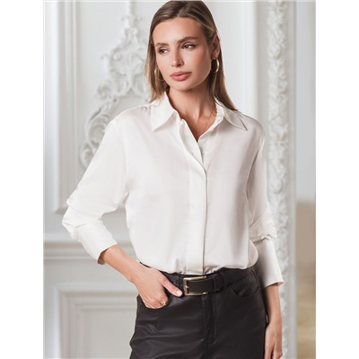 Блузка из сатина с эластаном