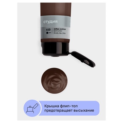 Акриловая краска 110 мл "Студия" умбра жженая, в тубе 2802110610 Гамма