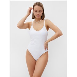 Купальник женский слитный однотонный MINAKU, размер 46, белый