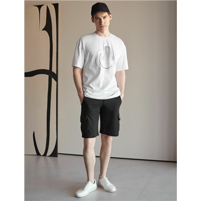 Свободная футболка  с авторским принтом