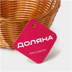 Корзинка для фруктов и хлеба Доляна «Плетёнка», 17×7 см, пластик, плетёная, коричневая