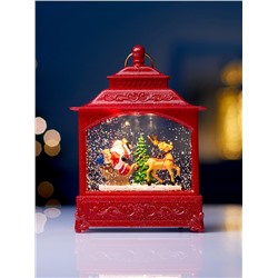 Фигура светодиодная «Упряжка» 5.5×14×19.5 см, от батареек 3хААА, музыка, USB, свечение тёплое белое