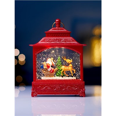 Фигура светодиодная «Упряжка» 5.5×14×19.5 см, от батареек 3хААА, музыка, USB, свечение тёплое белое