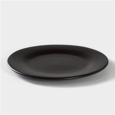 Тарелка фарфоровая Carbone, d=20 см, цвет чёрный