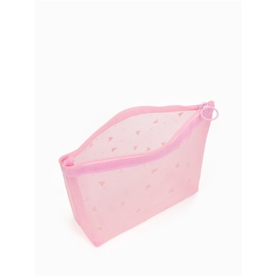 Косметичка женская Little love, с рисунком, на молнии, розовая