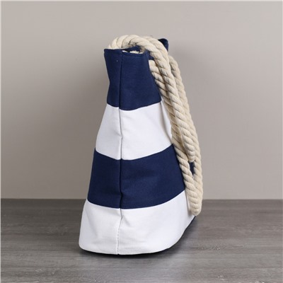 Сумка пляжная на молнии 45х32х14 см сине-белый / BB4 /уп 1/