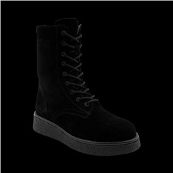 Ботинки из натуральной кожи на меху РМ-075-3 черные