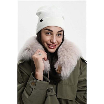 Шапка теплая в рубчик (Белый)