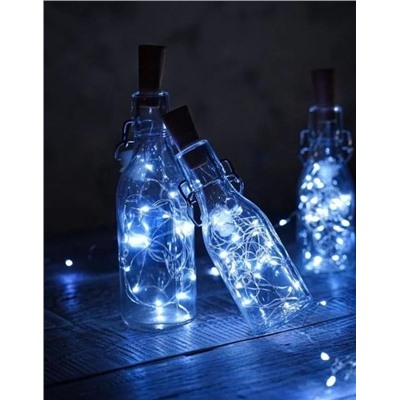 Гирлянда пробка для бутылки, синий свет