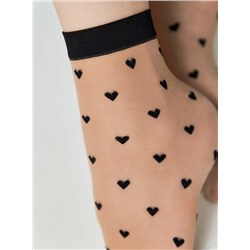 Полиамидные CONTE FANTASY Тонкие носки с рисунком "сердечки"