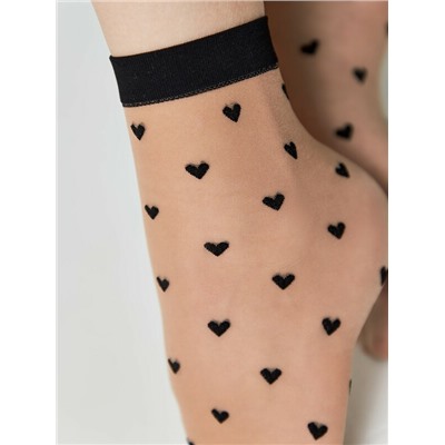 Полиамидные CONTE FANTASY Тонкие носки с рисунком "сердечки"