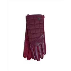 Комбинированные женские перчатки, цвет бордовый