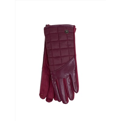 Комбинированные женские перчатки, цвет бордовый