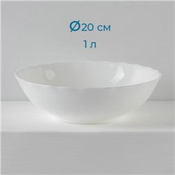 Салатники Avvir «Дива», набор 7 шт.: 6 шт.: d=11 см, 1 шт.: d=20 см, стеклокерамика, белые