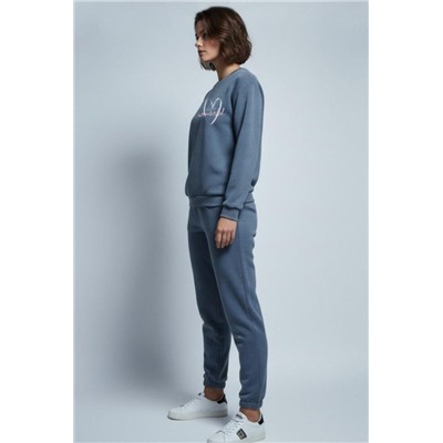 Домашний костюм с брюками 407 (Серо-голубой)