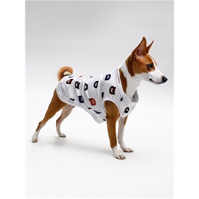 Футболка для животных «Мишка», L (ДС 34, ОГ 46 см), белая