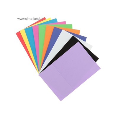 Набор «Пенка» А4, 10 листов, 10 цветов, толщина 2 мм