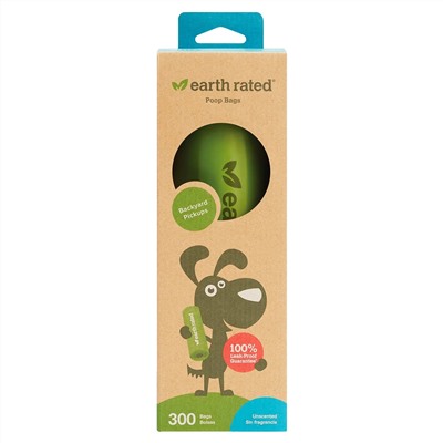 Earth Rated, Dog Waste Bags, Unscented , 300 Bags
