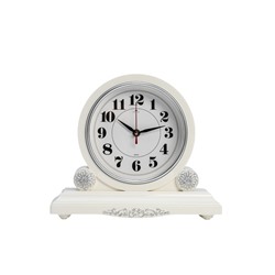 Часы настольные каминные «Берта», бесшумные, d=16.5 см, белые, от батарейки 1×АА
