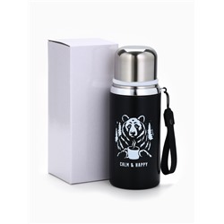 Термос Calm and happy, чёрный, 600 мл