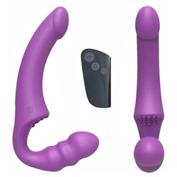 Фиолетовый безремневой страпон Straples Strap-On Dildo
