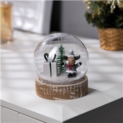 Светодиодная фигура «Шар с оленёнком» 8×8 см, дерево, пластик, батарейки AG13×3, свечение тёплое белое