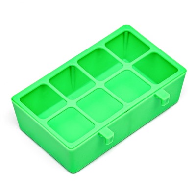 Кормушка для кормления с защитой на 8 ячеек 16.9×8.9×4.4 см, зелёная