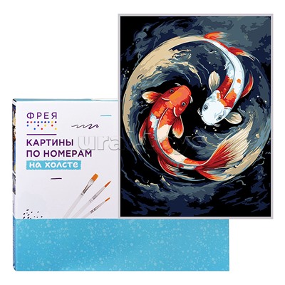 Набор для раскрашивания по номерам 40х30 "Японские карпы"