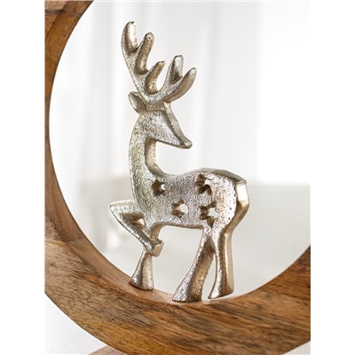 Сувенир интерьерный в деревянном кольце «Оленёнок», 30×8×33 см