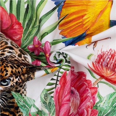 Скатерть «Экзотический сад» d=220±3 см,100% хлопок, саржа 190 г/м²