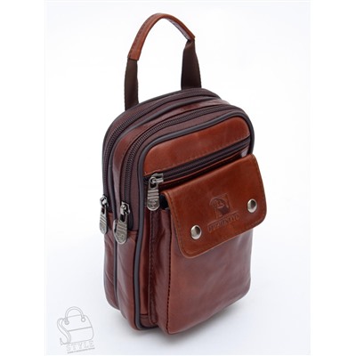 Сумка мужская кожаная 3131 brown Fuzhiniao в Новосибирске