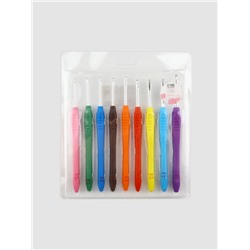 Набор крючков для вязания, d=2-6 мм, 16 см, 9 шт.