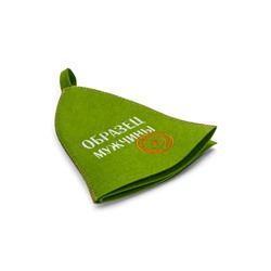 Шапка для бани и сауны «Образец мужчины», полушерсть, зелёная