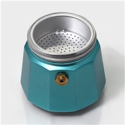 Кофеварка гейзерная Доляна Azure, на 1 чашку, 50 мл, алюминий, бирюзовая