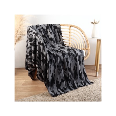 Плед флисовый «Этель. Серый камуфляж», 130×150 см, флис 160 г/м²