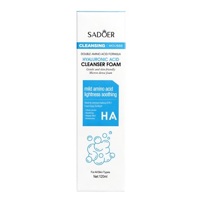 Пенка для умывания с щеткой, с гиалуроновой кислотой, 120 мл