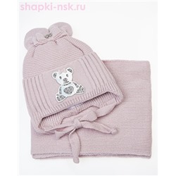 25-3-F Комплект для девочки флис (шапка+снуд) (48-50)