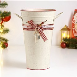 УЦЕНКА Кашпо - ваза «Ведерко Рустад» бежевая, 15×15×25 см