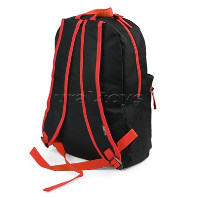 Рюкзак "Black" подростковый 40x29x17 см (14 л) 250 г, 1 отделение на молнии, 1 передний карман, черный с красным