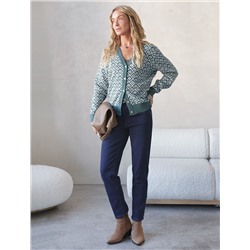 Джинсы mom-fit из эластичного денима на флисе