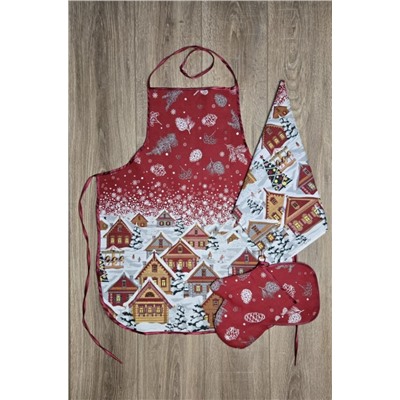 Набор рогожка 4 предмета "Новогодняя ночь"