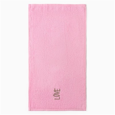 Полотенца махровые «Этель» LOVE, 3 шт., 30×60 см, хлопок 100%, розовые
